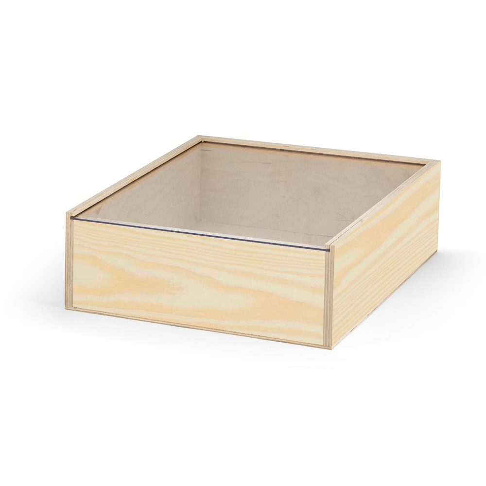 Coffret cadeau en bois 33x29x10 cm CLEAR L Naturel foncé